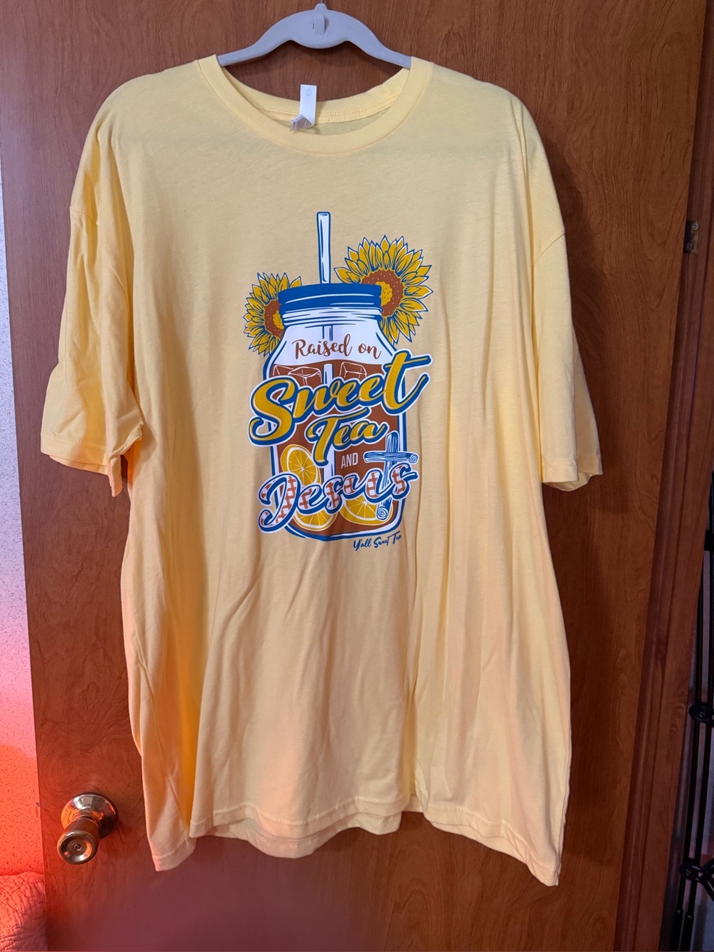 NWOT T-Shirt Raised on Sweet Tea and Jesus
Size:3XL